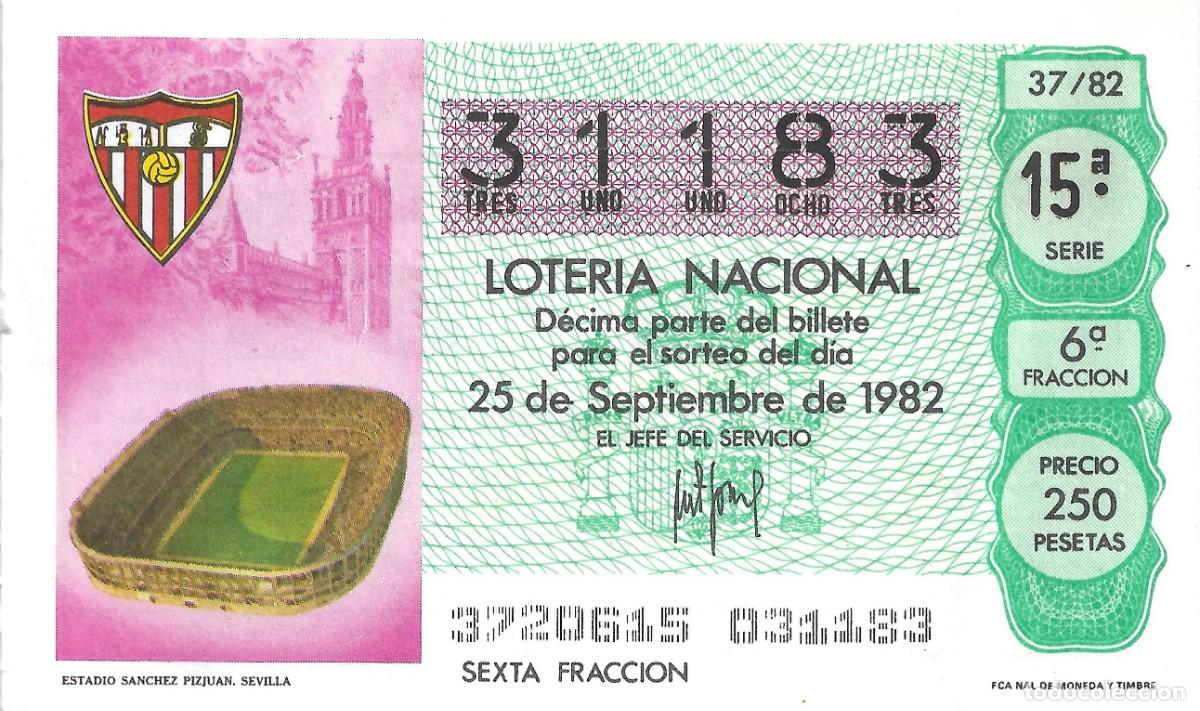 National Spanish Lottery: DECIMO DE LOTERIA NUMERO 31183, DEDICADO AL ESTADIO SANCHEZ PIZJUAN DE SEVILLA