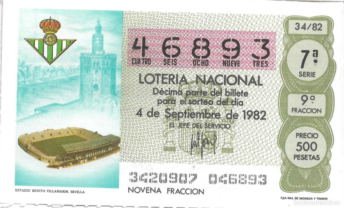 National Spanish Lottery: DECIMO DE LOTERIA NUMERO 46893 DEDICADO AL ESTADIO BENITO VILLAMARIN DE SEVILLA