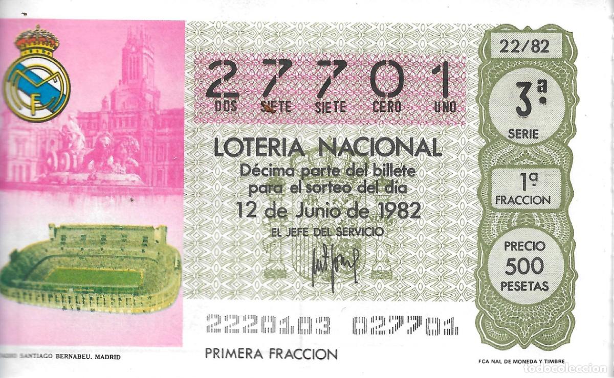 National Spanish Lottery: DECIMO DE LOTERIA NUMERO 27701 DEDICADO AL ESTADIO SANTIAGO BERNABEU DE MADRID