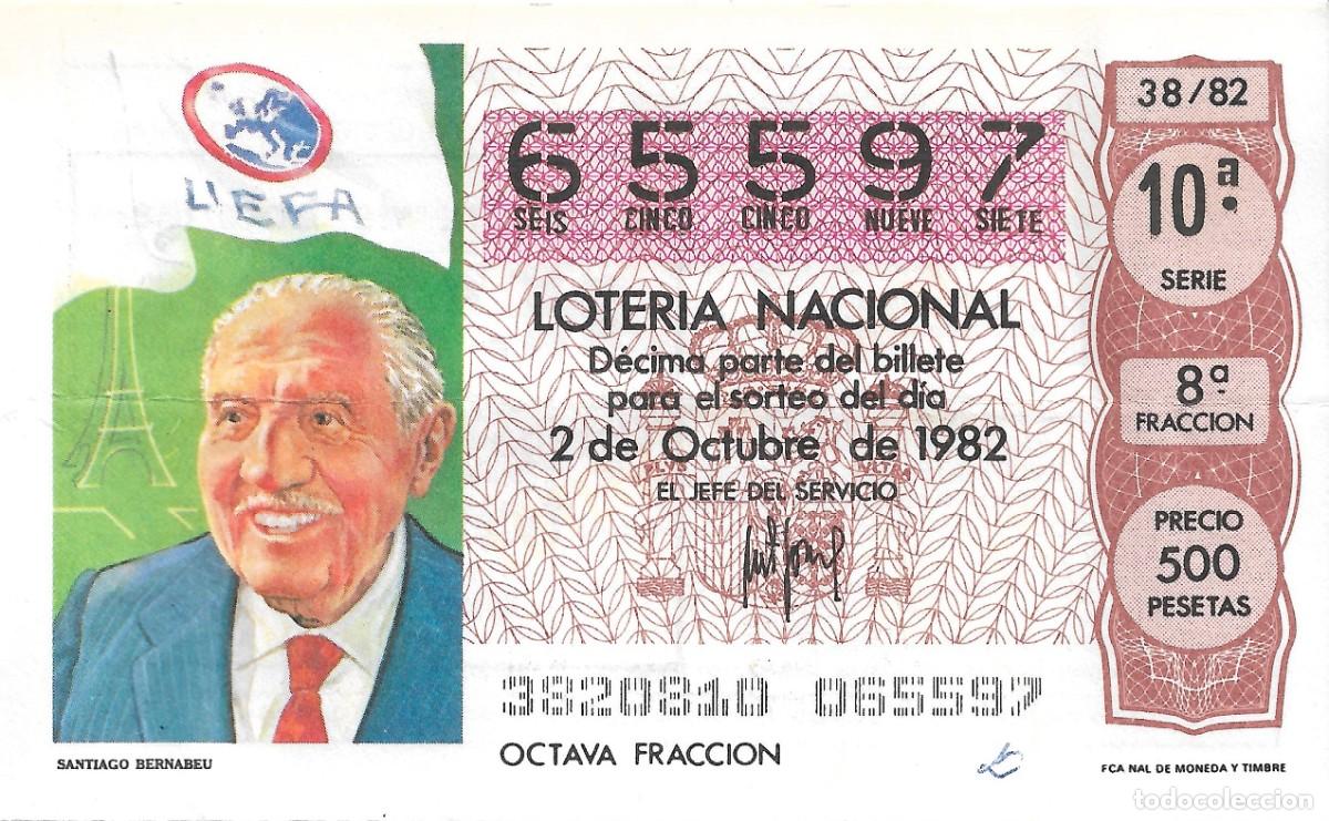 National Spanish Lottery: DECIMO DE LOTERIA NUMERO 65597, DEDICADO A SANTIAGO BERNABEU