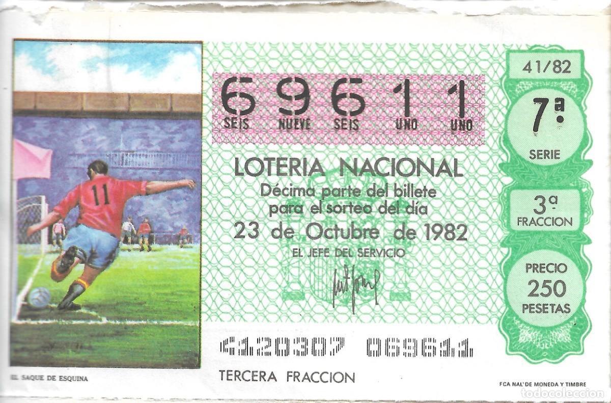 National Spanish Lottery: DECIMO DE LOTERIA NUMERO 69611, DEDICADO AL SAQUE DE ESQUINA EN EL FUTBOL