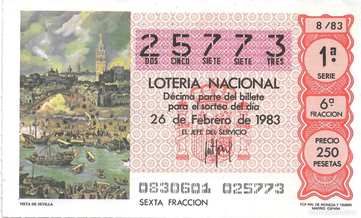National Spanish Lottery: DECIMO DE LOTERIA NUMERO 25773, DEDICADO A VISTAS DE SEVILLA