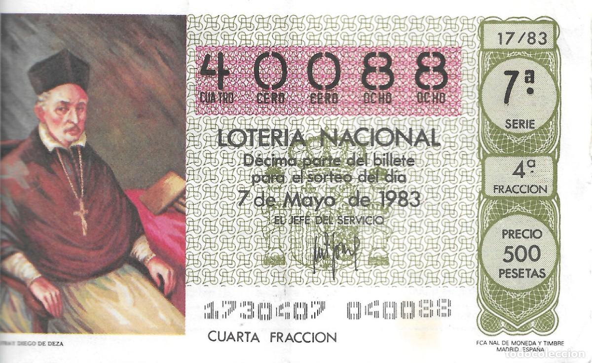 National Spanish Lottery: DECIMO DE LOTERIA NUMERO 40088, DEDICADO A FRAY DIEGO DE DEZA