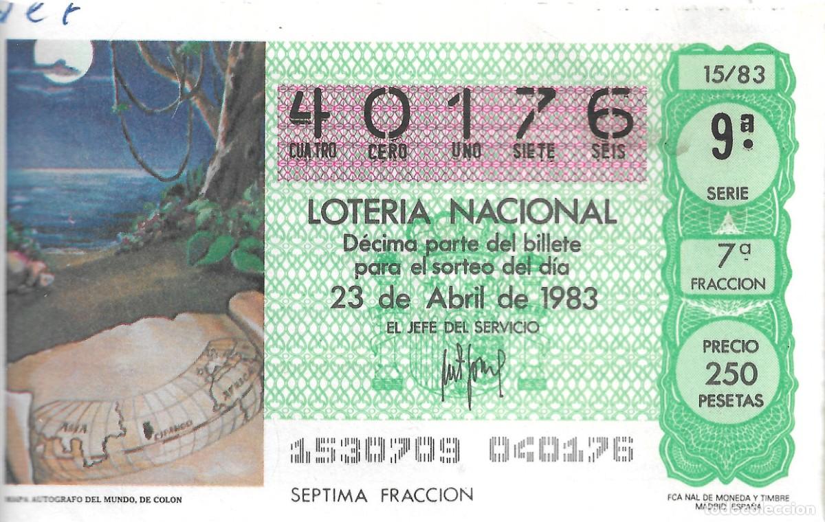 National Spanish Lottery: DECIMO DE LOTERIA NUMERO 40176, DEDICADO AL MAPA AUTOGRAFO DEL MUNDO DE COLON