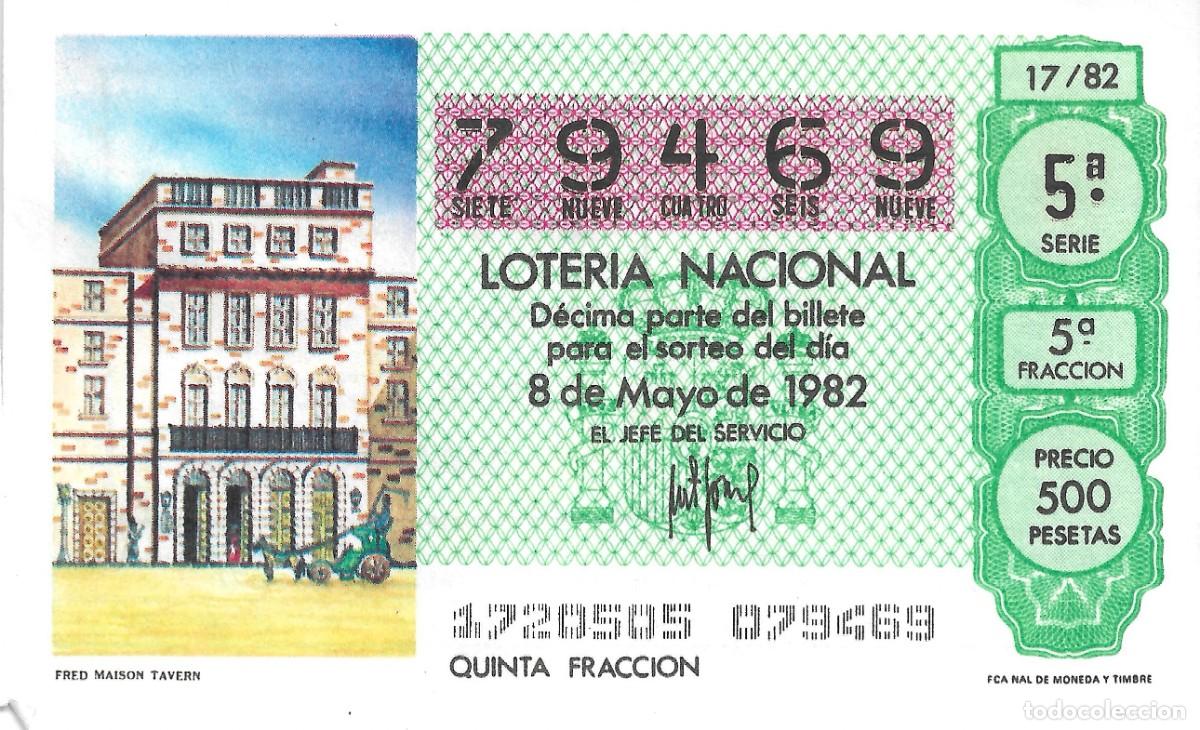 National Spanish Lottery: DECIMO DE LOTERIA NUMERO 79469, DEDICADO A FRED MAISON TAVERN