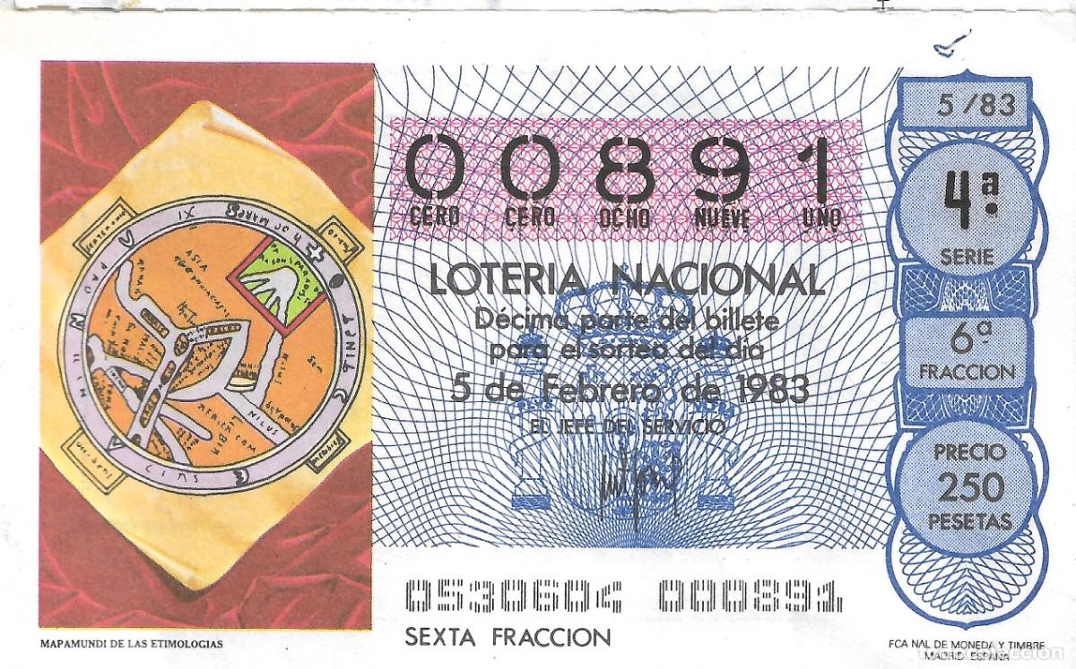 National Spanish Lottery: DECIMO DE LOTERIA NUMERO 891, DEDICADO AL MAPAMUNDI DE LAS ETIMOLOGIAS