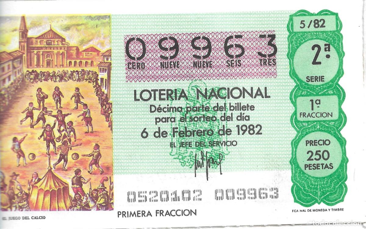 National Spanish Lottery: DECIMO DE LOTERIA NUMERO 09963, DEDICADO AL JUEGO DEL CALCIO