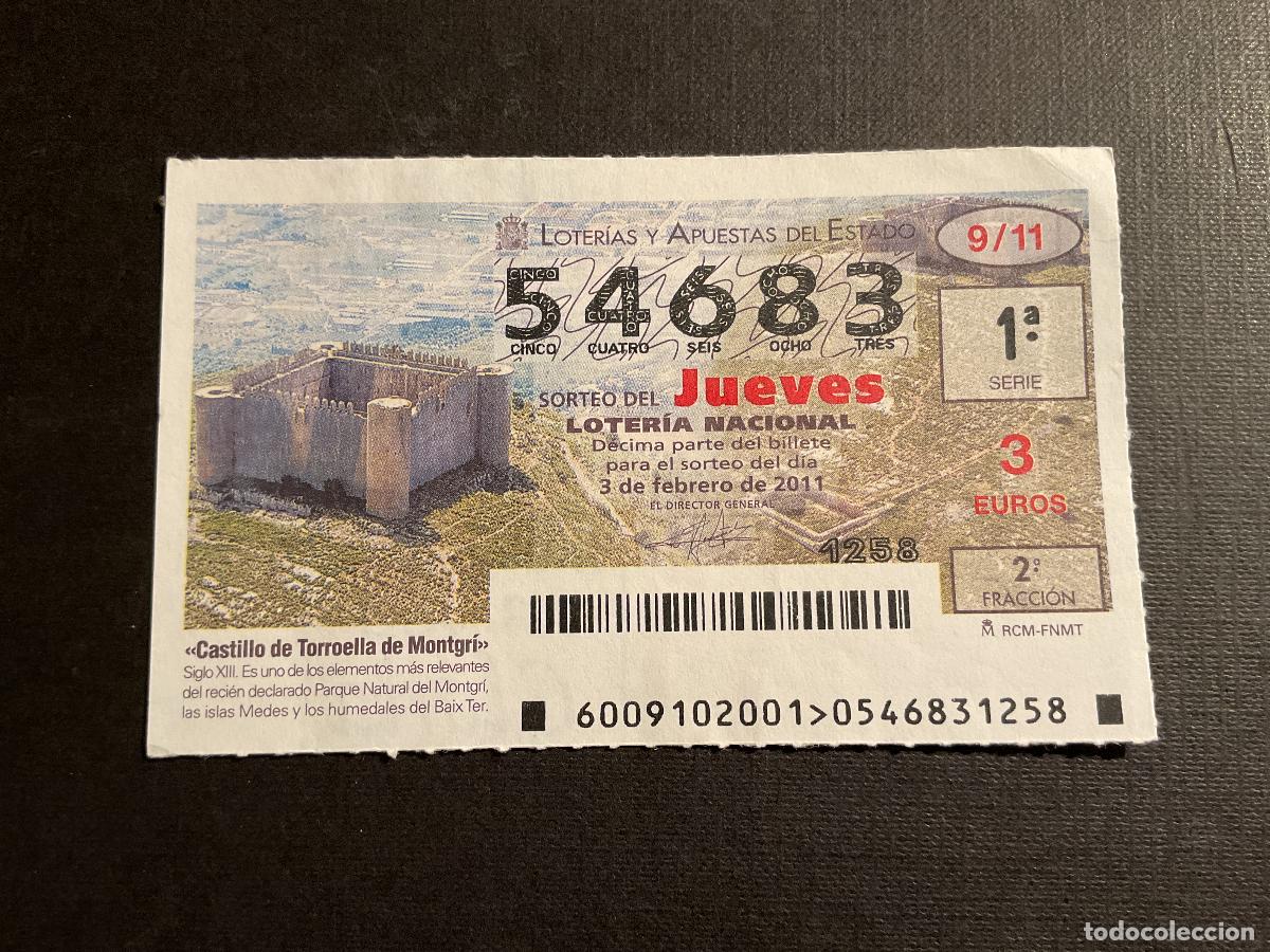 Loterie Nationale: DECIMO LOTERIA JUEVES N&ordm; 54683 SORTEO 09 A&Ntilde;O 2011