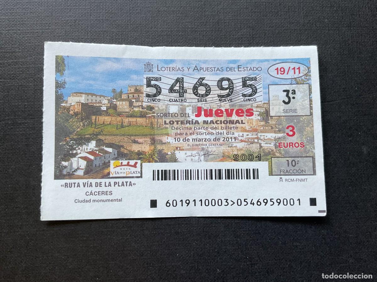 Loterie Nationale: DECIMO LOTERIA JUEVES N&ordm; 54695 SORTEO 19 A&Ntilde;O 2011