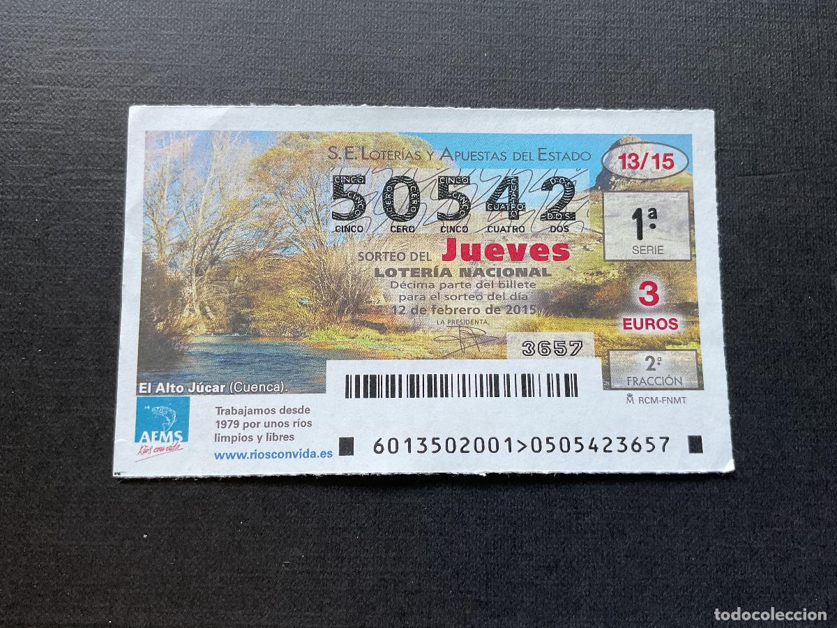 Loterie Nationale: DECIMO LOTERIA JUEVES N&ordm; 50542 SORTEO 13 A&Ntilde;O 2015