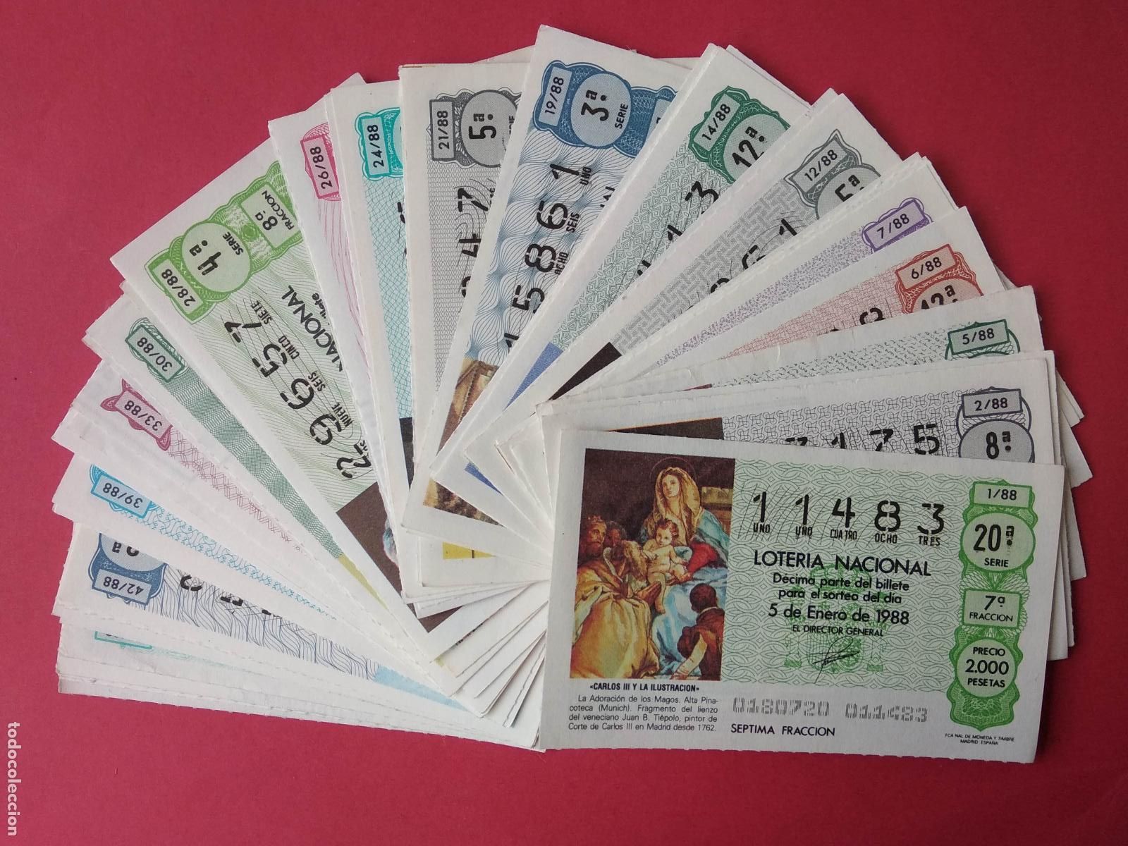 Nationale spanische Lotterie: LOTERIA NACIONAL A&Ntilde;O 1988 COMPLETO