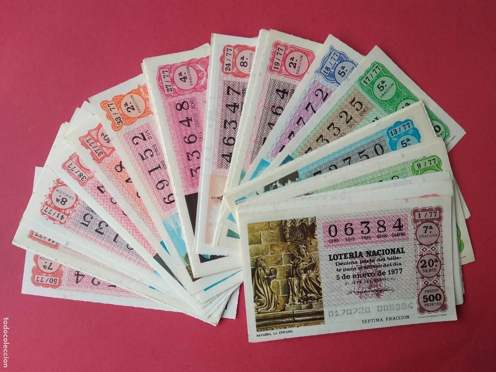 Nationale spanische Lotterie: LOTERIA NACIONAL A&Ntilde;O 1977 COMPLETO