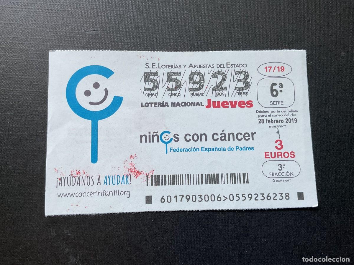 Nationale spanische Lotterie: DECIMO LOTERIA JUEVES N&ordm; 55923 SORTEO 17 A&Ntilde;O 2019