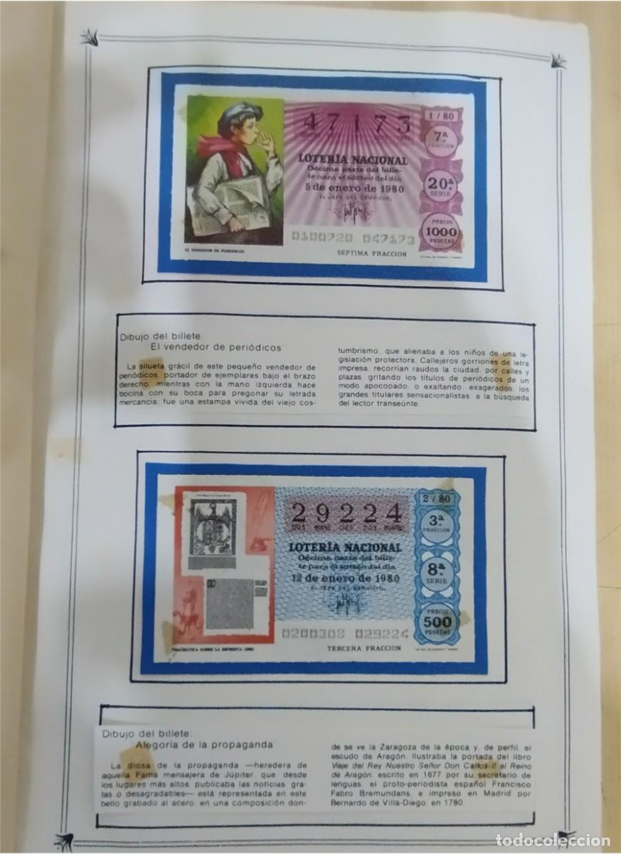 Nationale spanische Lotterie: LOTERIA SERIE PANORAMA HISTORICO DEL PERIODISMO ESPA&Ntilde;OL COMPLETA 50 DECIMOS 1980 EN &Aacute;LBUM CON LA EXP