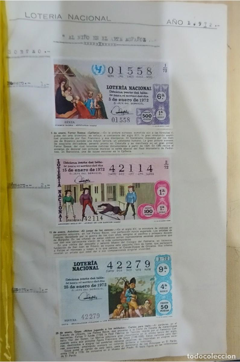 Nationale spanische Lotterie: (a) LOTER&Iacute;A SERIE HOMENAJE A UNICEF 25 ANIVERSARIO COMPLETA 34 D&Eacute;CIMOS 1972 EN &Aacute;LBUM CON LA EXPLICAC