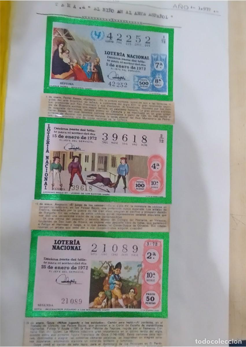 Nationale spanische Lotterie: LOTER&Iacute;A SERIE HOMENAJE A UNICEF 25 ANIVERSARIO COMPLETA 34 D&Eacute;CIMOS 1972 EN &Aacute;LBUM CON LA EXPLICAC