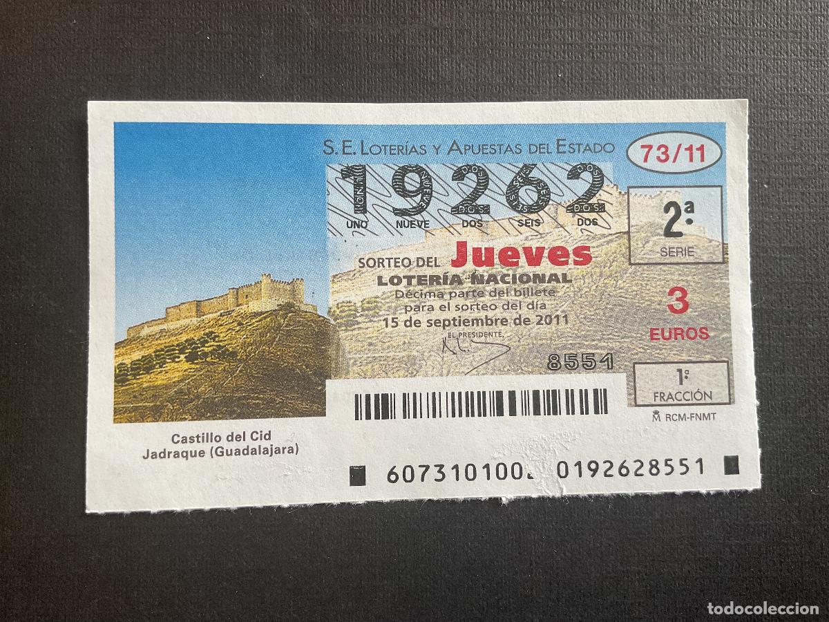 Loterie Nationale: DECIMO LOTERIA JUEVES N&ordm; 19262 SORTEO 73 A&Ntilde;O 2011