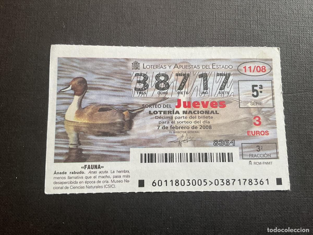 Loterie Nationale: DECIMO LOTERIA JUEVES N&ordm; 38717 SORTEO 11 A&Ntilde;O 2008