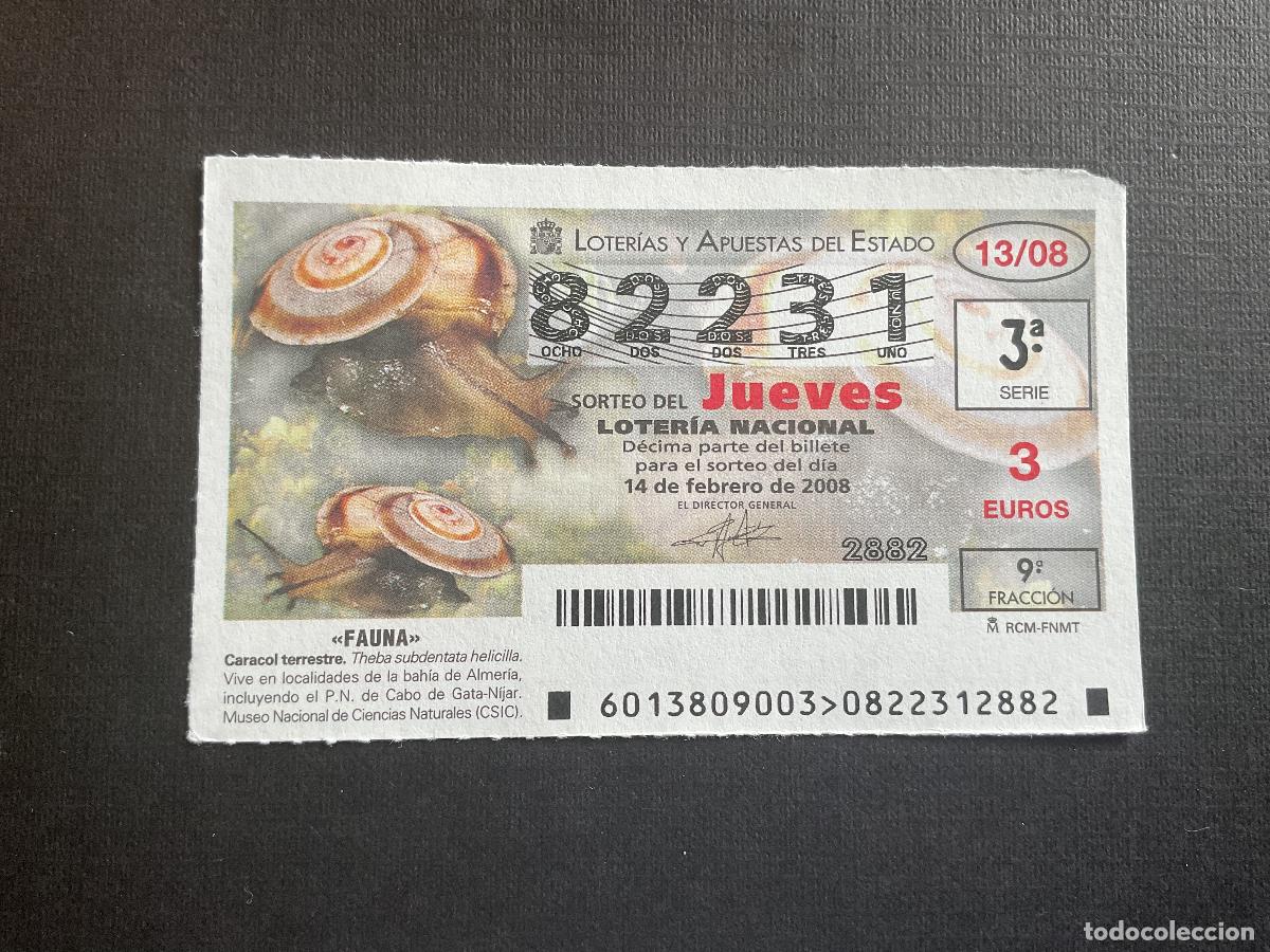 Loterie Nationale: DECIMO LOTERIA JUEVES N&ordm; 82231 SORTEO 13 A&Ntilde;O 2008