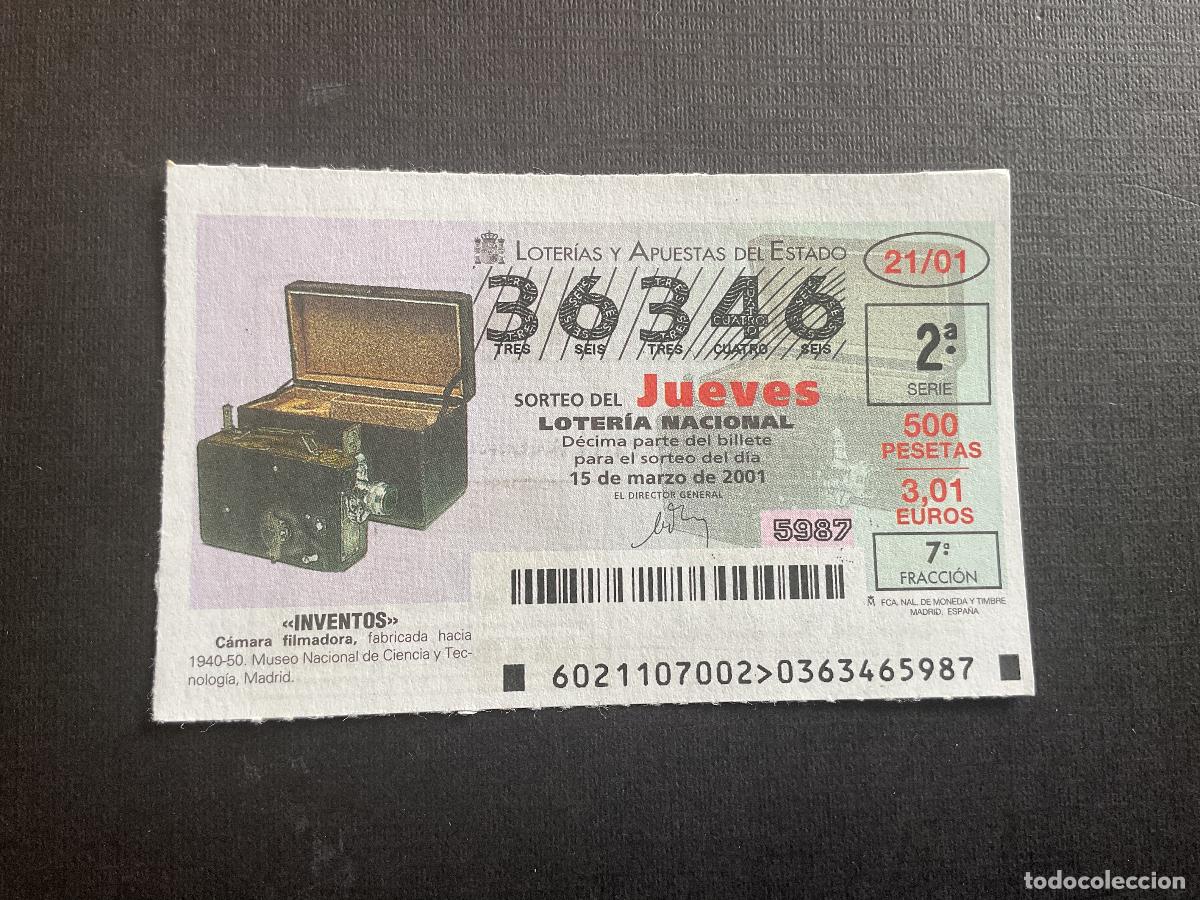 Lotaria Nacional: DECIMO LOTERIA JUEVES N&ordm; 36346 SORTEO 21 A&Ntilde;O 2001