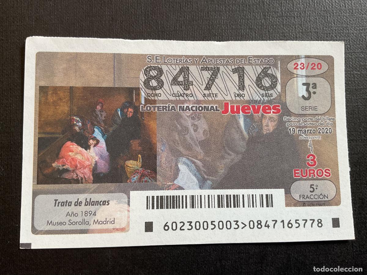 National Spanish Lottery: DECIMO LOTERIA JUEVES N&ordm; 84716 SORTEO 23 A&Ntilde;O 2020