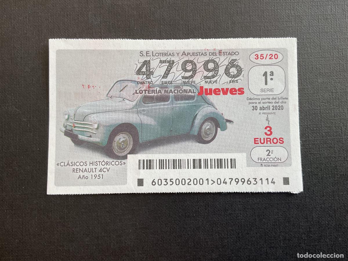 National Spanish Lottery: DECIMO LOTERIA JUEVES N&ordm; 47996 SORTEO 35 A&Ntilde;O 2020