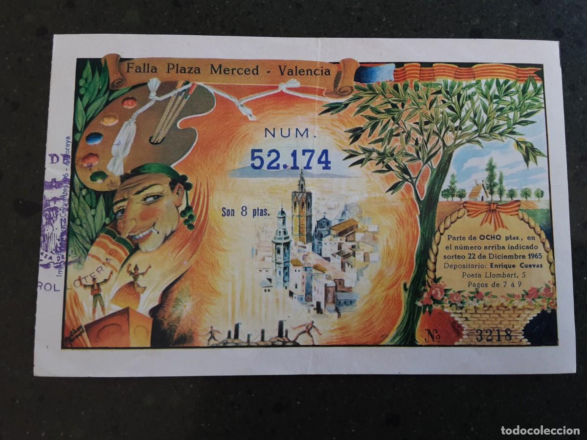 National Spanish Lottery: LOTERIA NACIONAL SORTEO 22 DE DICIEMBRE DE 1965, ESCENAS TIPICAS VALENCIANAS.