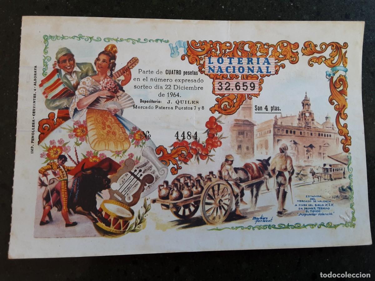 National Spanish Lottery: LOTERIA NACIONAL SORTEO 22 DE DICIEMBRE DE 1964, ESCENAS TIPICAS VALENCIANAS.
