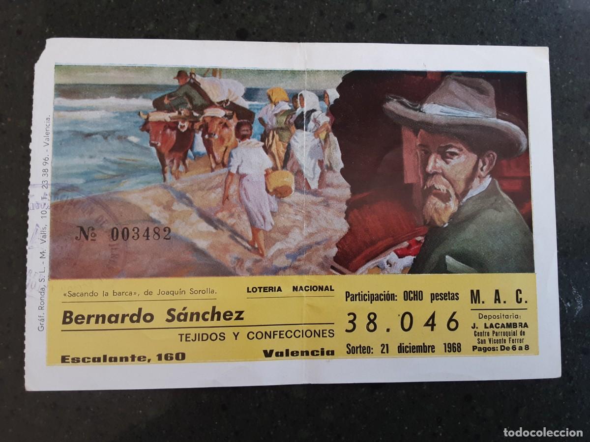National Spanish Lottery: LOTERIA NACIONAL SORTEO 22 DE DICIEMBRE DE 1968, ESCENAS TIPICAS VALENCIANAS.