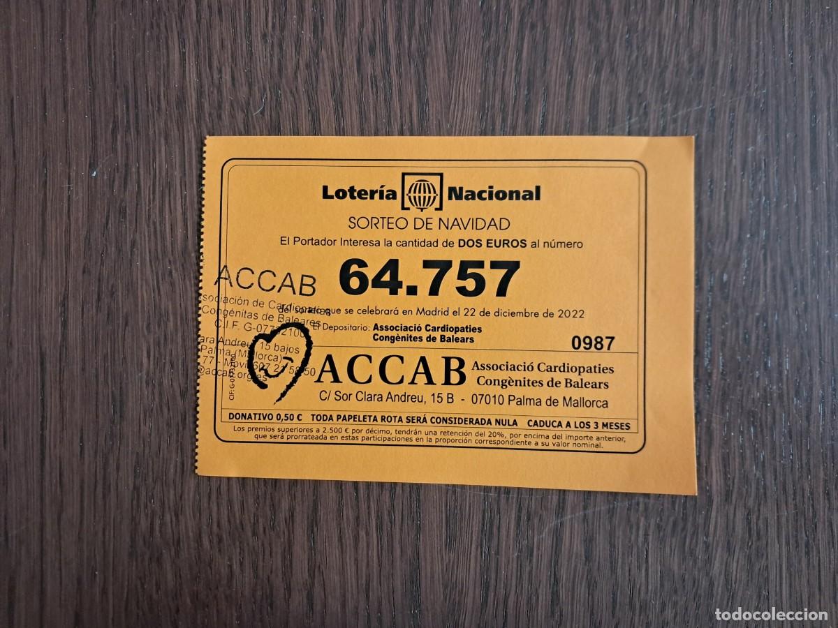 National Spanish Lottery: participaci&oacute;n de loter&iacute;a de navidad, 22-12-22, Accab, Palma de Mallorca.