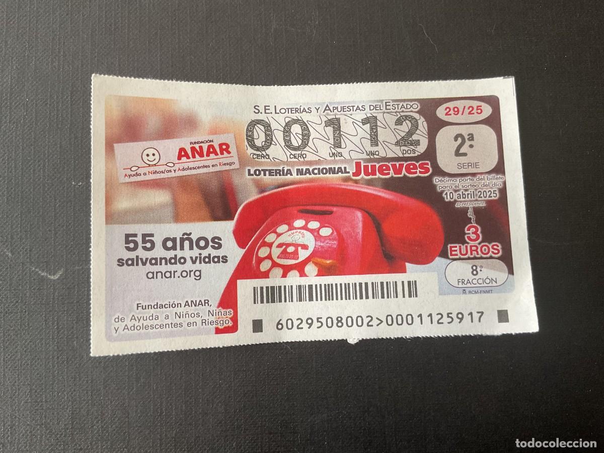 National Spanish Lottery: DECIMO LOTERIA JUEVES N&ordm; 00112 SORTEO 29 A&Ntilde;O 2025. NUMERO BAJO