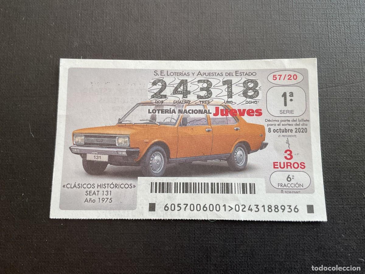 National Spanish Lottery: DECIMO LOTERIA JUEVES N&ordm; 24318 SORTEO 57 A&Ntilde;O 2020.