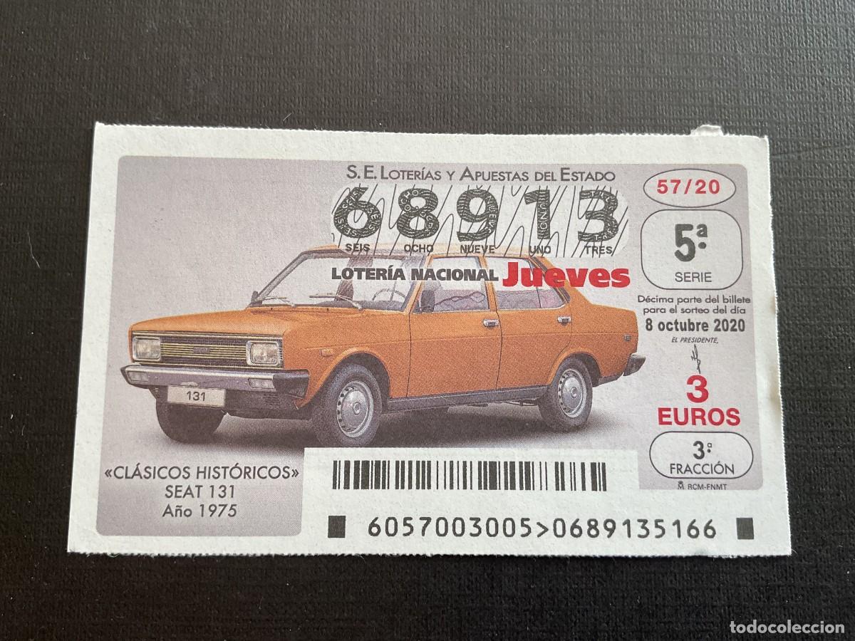 National Spanish Lottery: DECIMO LOTERIA JUEVES N&ordm; 68913 SORTEO 57 A&Ntilde;O 2020.