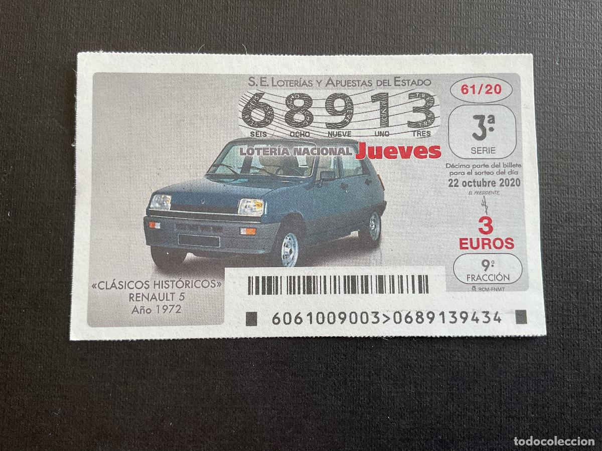 National Spanish Lottery: DECIMO LOTERIA JUEVES N&ordm; 68913 SORTEO 61 A&Ntilde;O 2020.