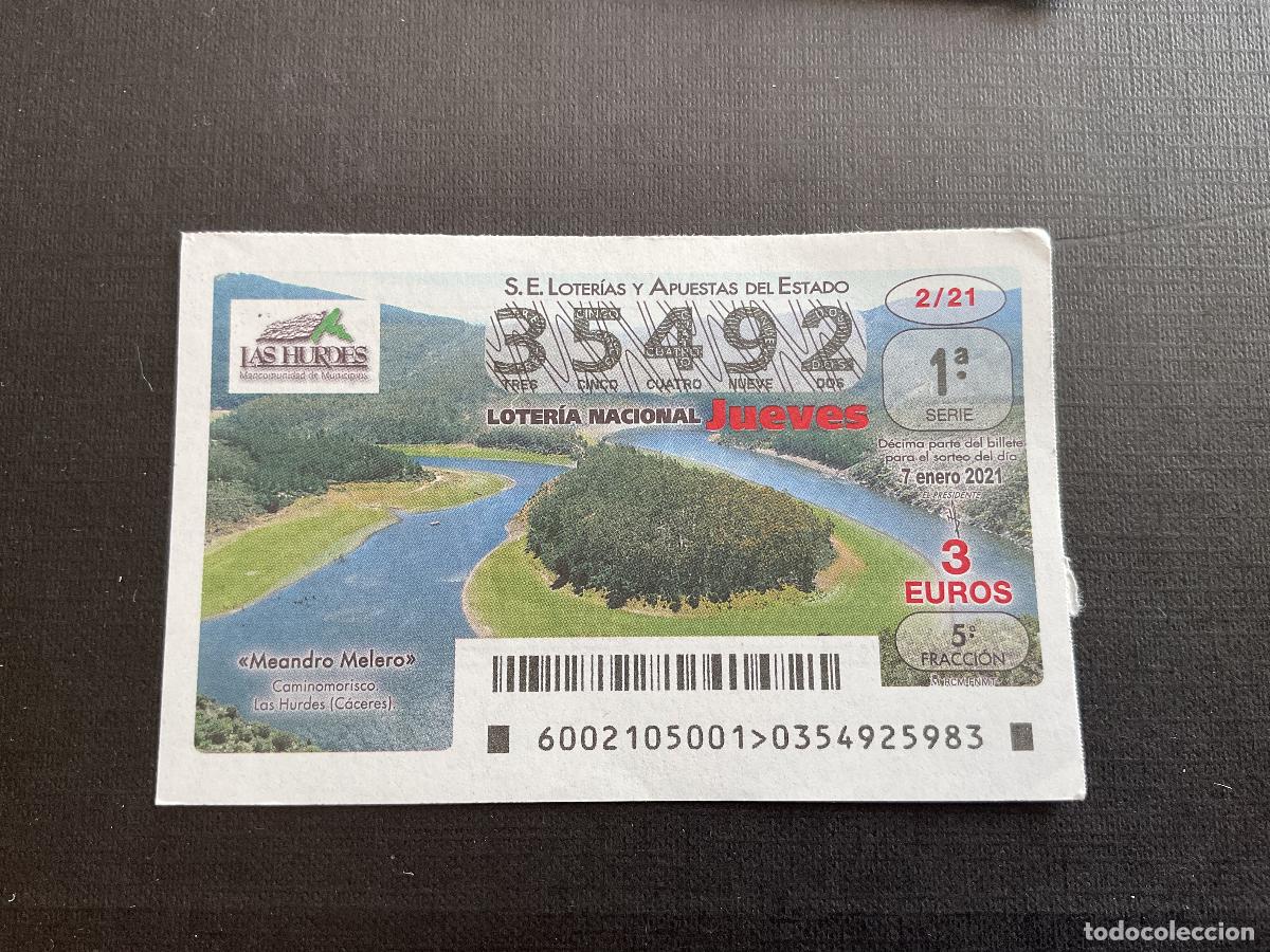 National Spanish Lottery: DECIMO LOTERIA JUEVES N&ordm; 35492 SORTEO 02 A&Ntilde;O 2021