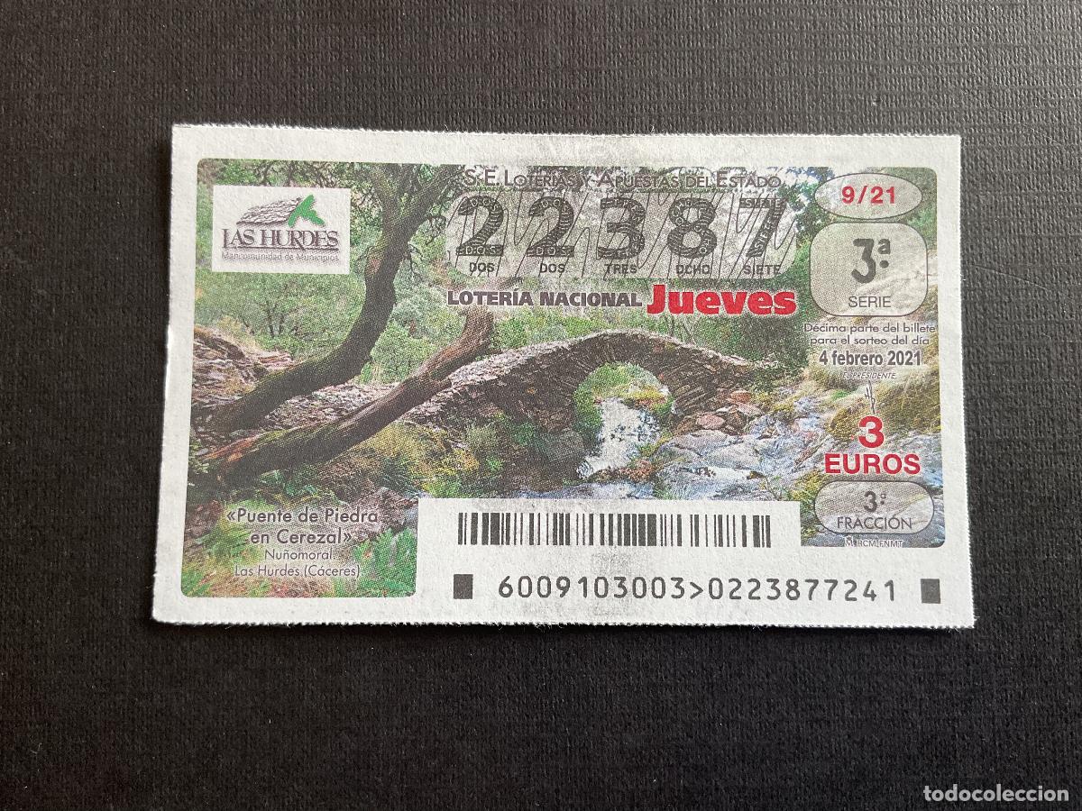 National Spanish Lottery: DECIMO LOTERIA JUEVES N&ordm; 22387 SORTEO 09 A&Ntilde;O 2021