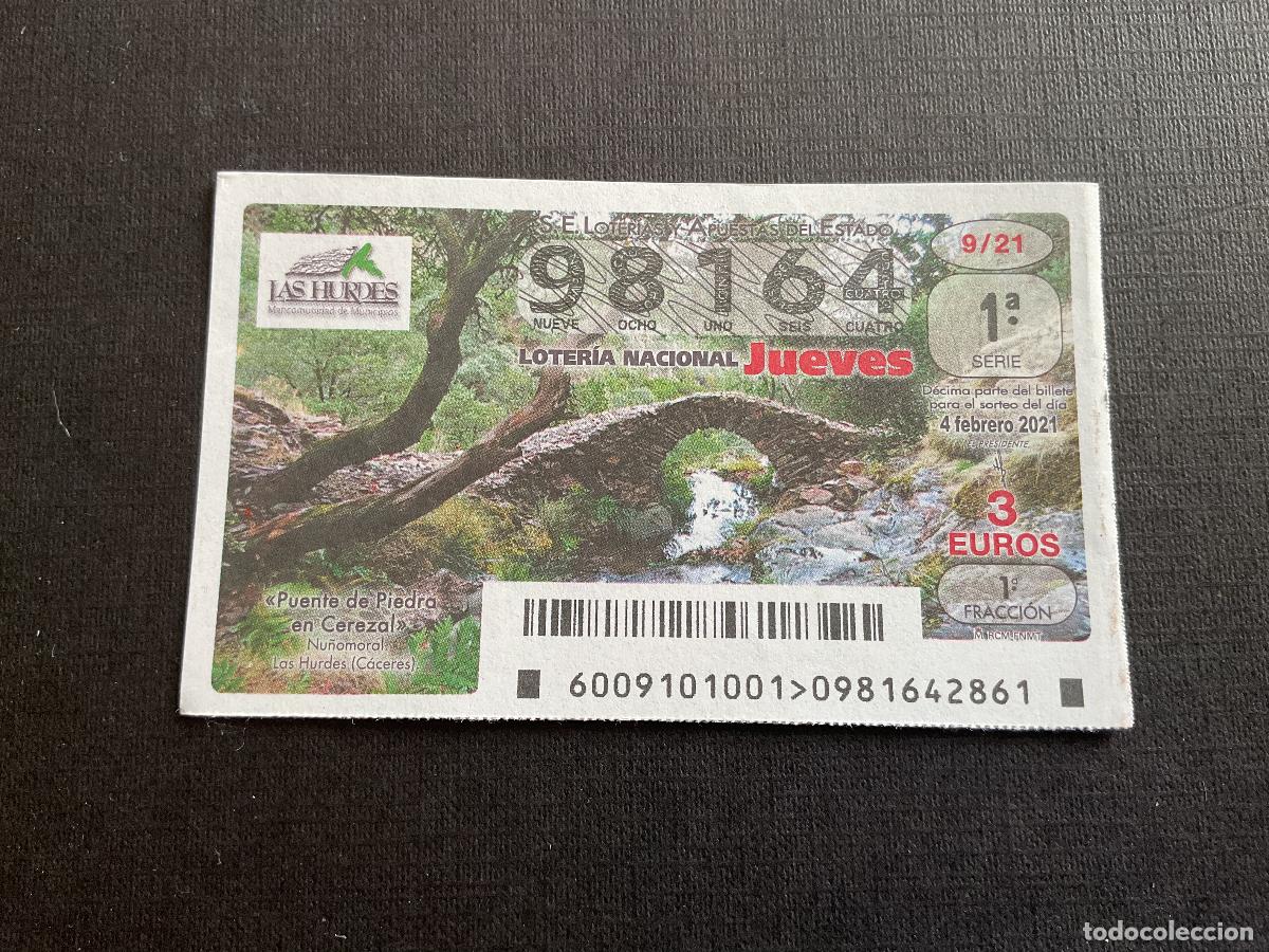 National Spanish Lottery: DECIMO LOTERIA JUEVES N&ordm; 98164 SORTEO 09 A&Ntilde;O 2021