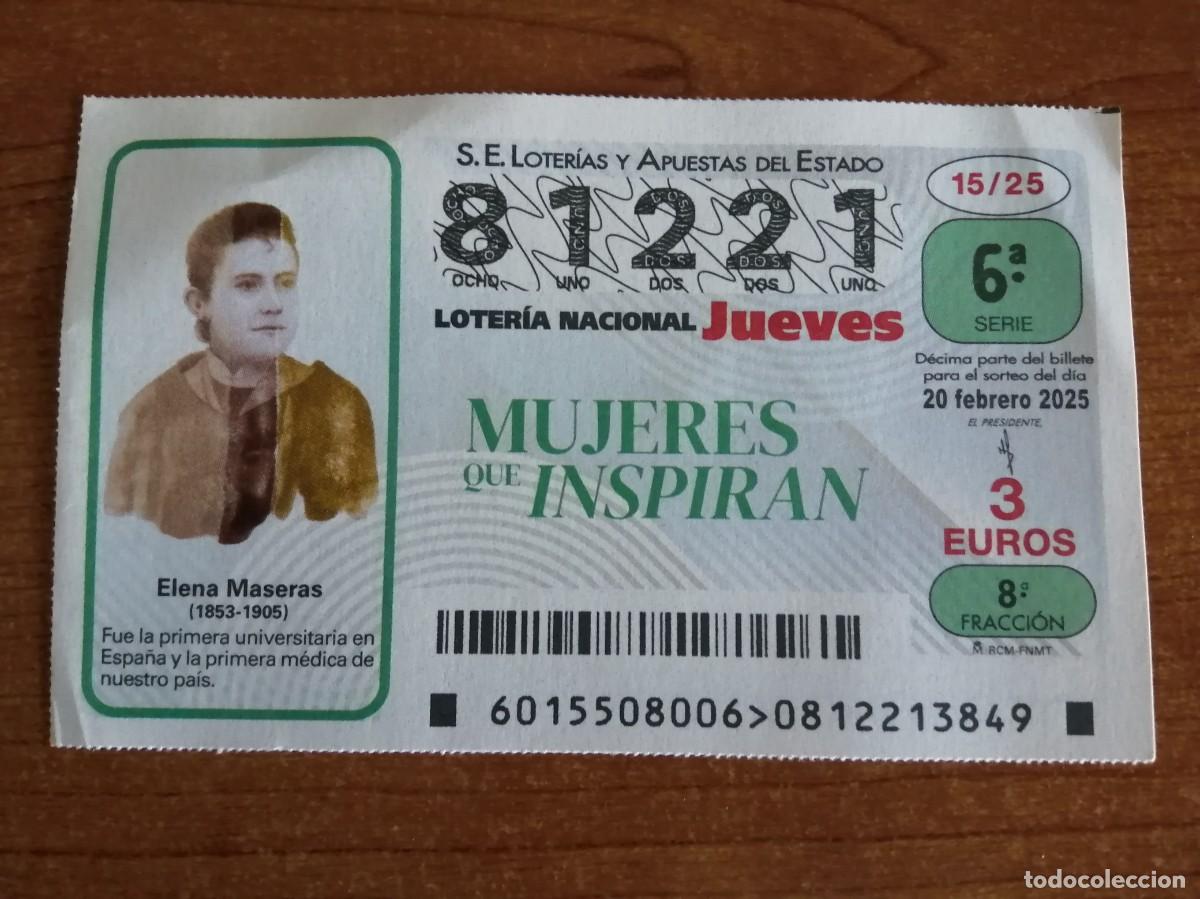 Nationale spanische Lotterie: DECIMO LOTERIA JUEVES (20 FEBRERO 2025) ELENA MASERAS