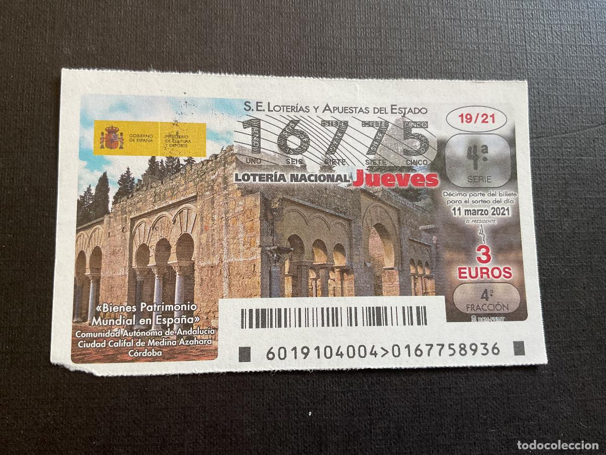 Nationale spanische Lotterie: DECIMO LOTERIA JUEVES N&ordm; 16775 SORTEO 19 A&Ntilde;O 2021
