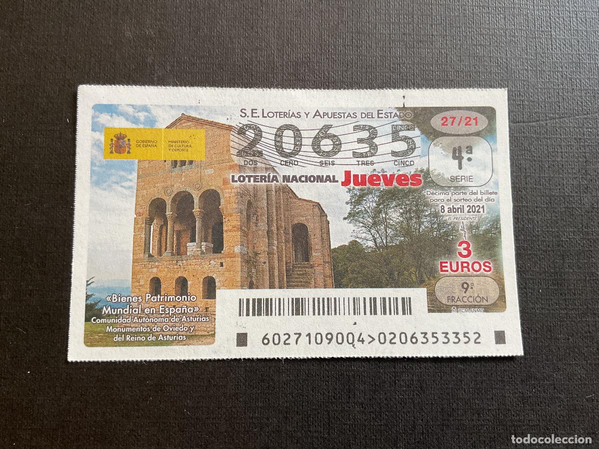 Nationale spanische Lotterie: DECIMO LOTERIA JUEVES N&ordm; 20635 SORTEO 27 A&Ntilde;O 2021