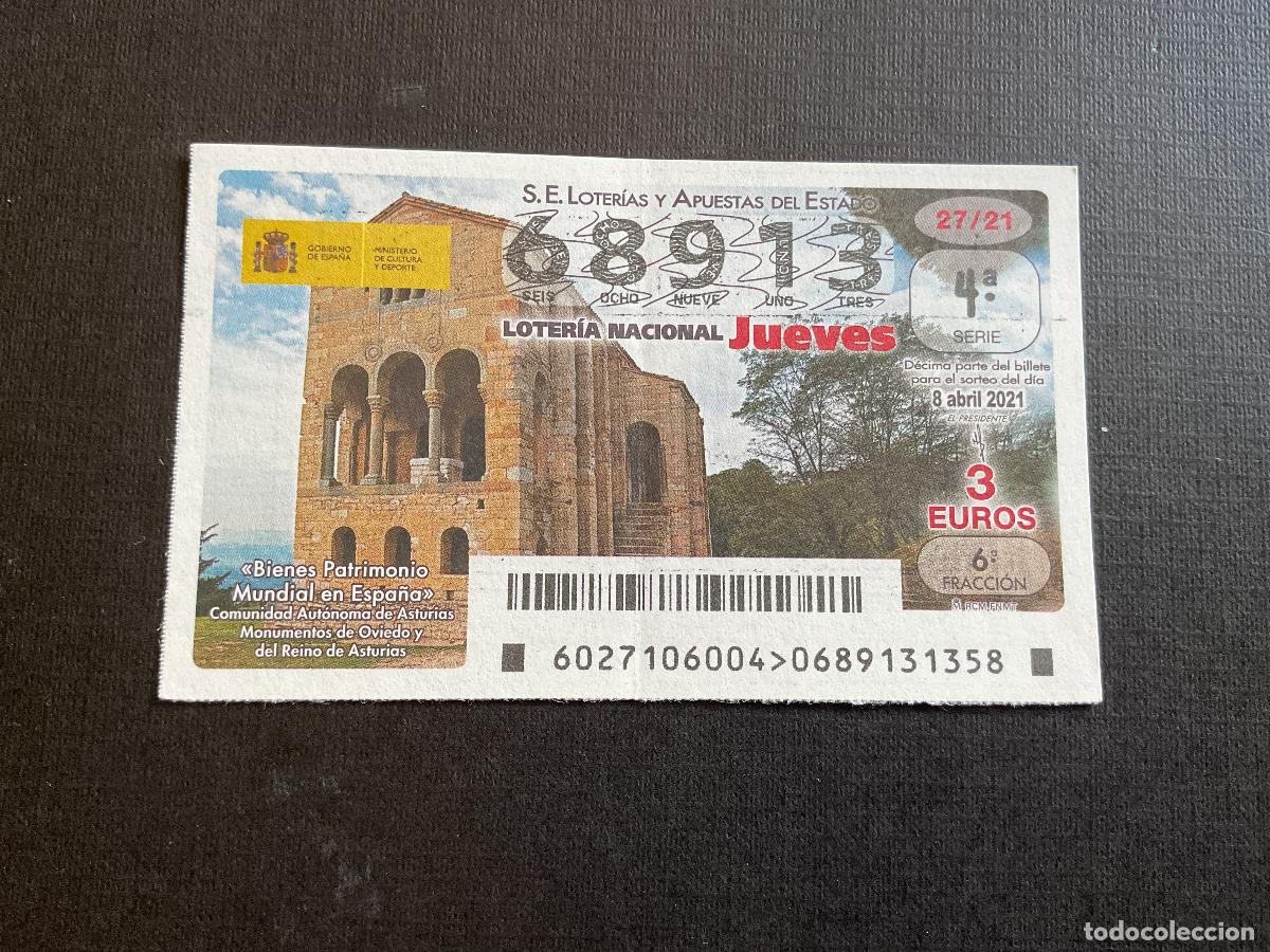 Nationale spanische Lotterie: DECIMO LOTERIA JUEVES N&ordm; 68913 SORTEO 27 A&Ntilde;O 2021
