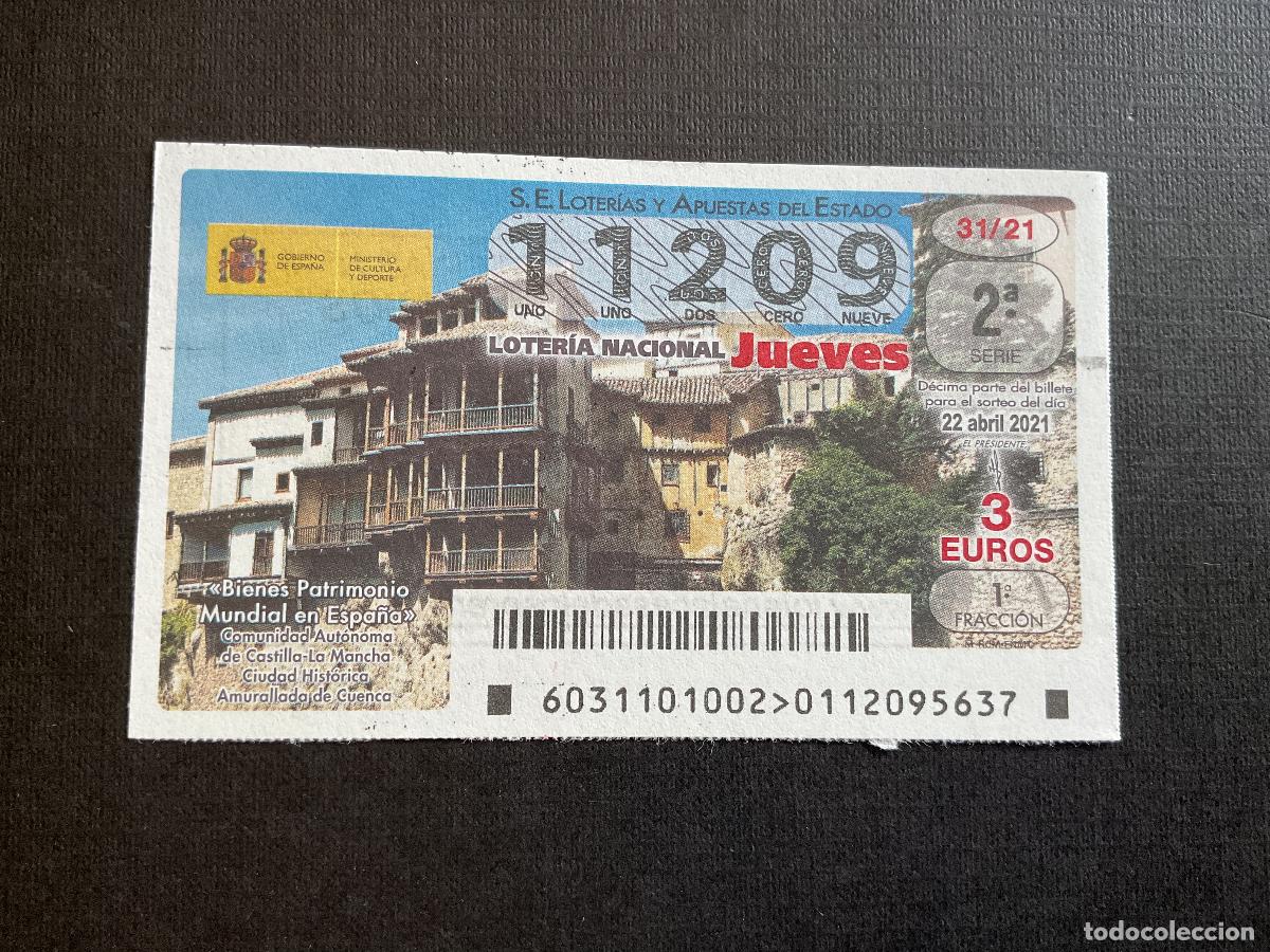 Nationale spanische Lotterie: DECIMO LOTERIA JUEVES N&ordm; 11209 SORTEO 31 A&Ntilde;O 2021