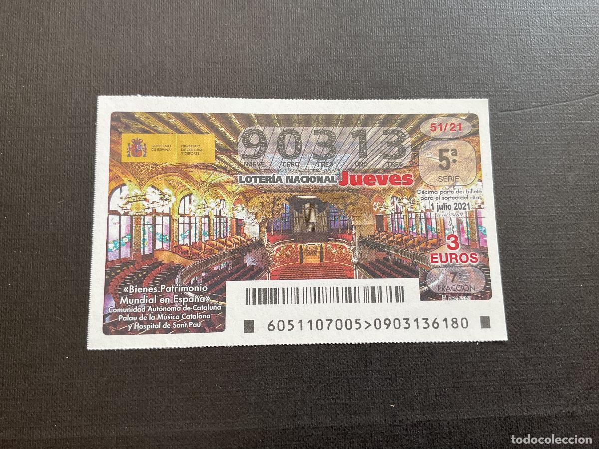 Lotaria Nacional: DECIMO LOTERIA JUEVES N&ordm; 90313 SORTEO 51 A&Ntilde;O 2021