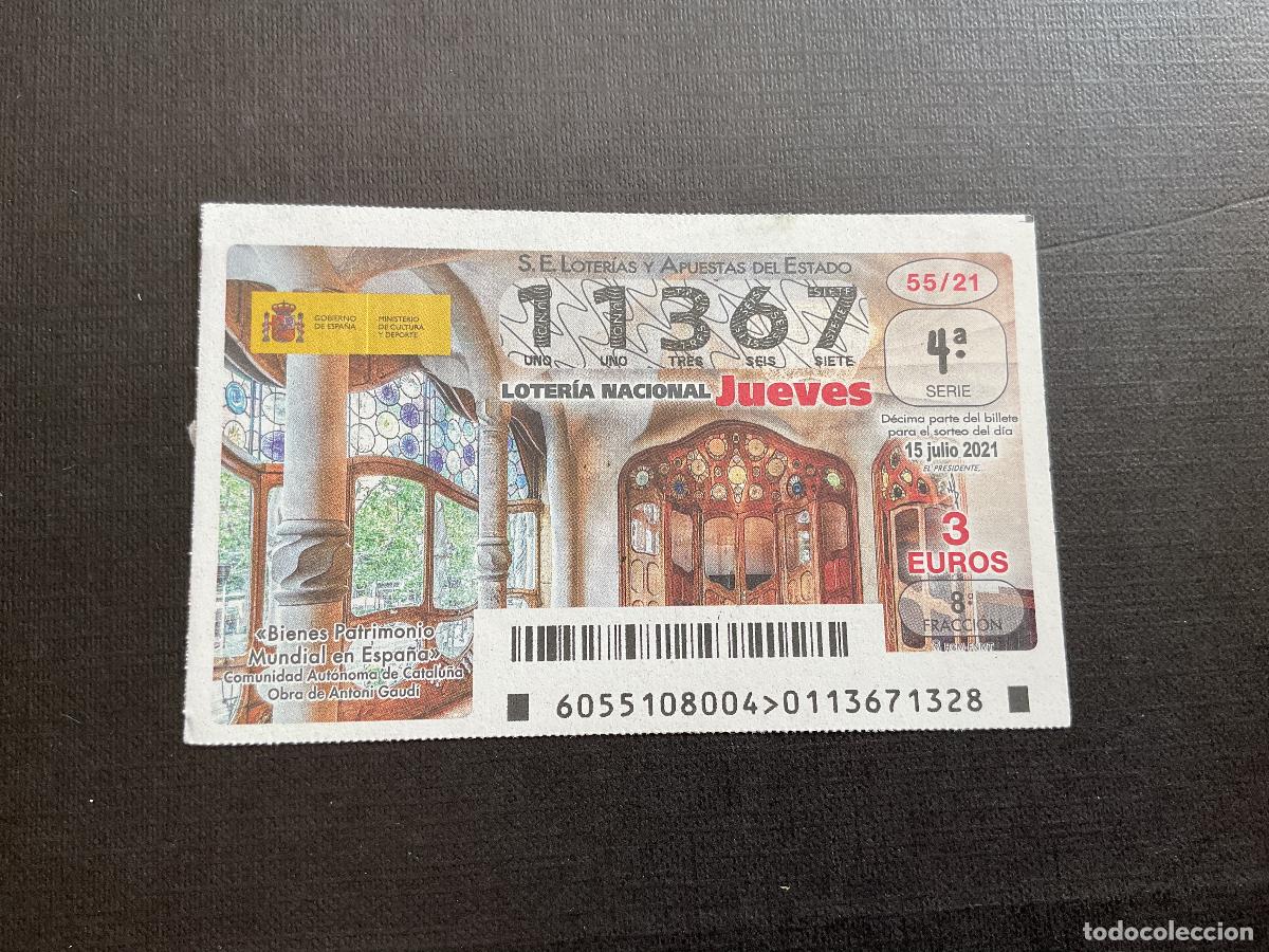 Lotaria Nacional: DECIMO LOTERIA JUEVES N&ordm; 11367 SORTEO 55 A&Ntilde;O 2021