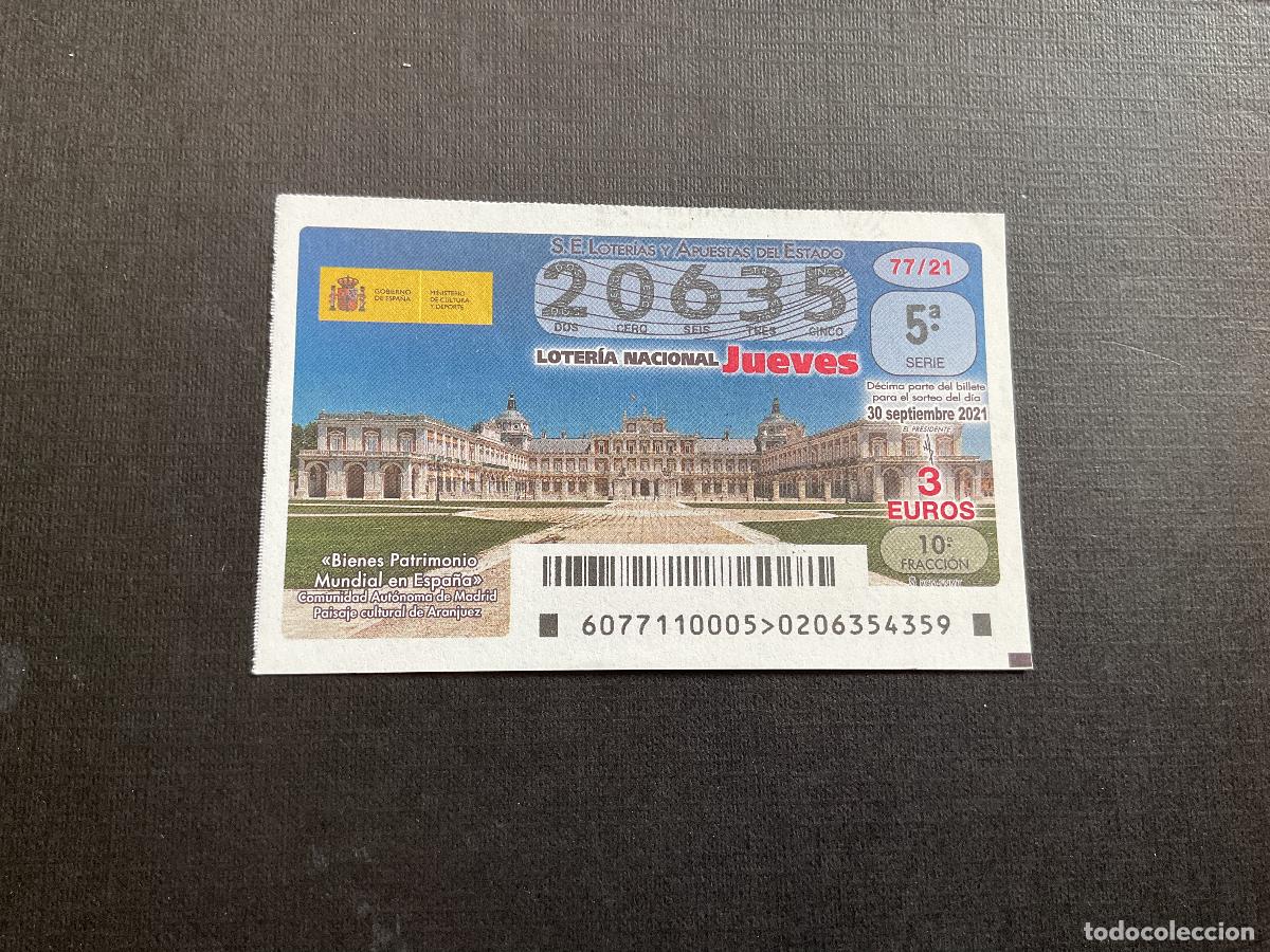 Loterie Nationale: DECIMO LOTERIA JUEVES N&ordm; 20635 SORTEO 77 A&Ntilde;O 2021.
