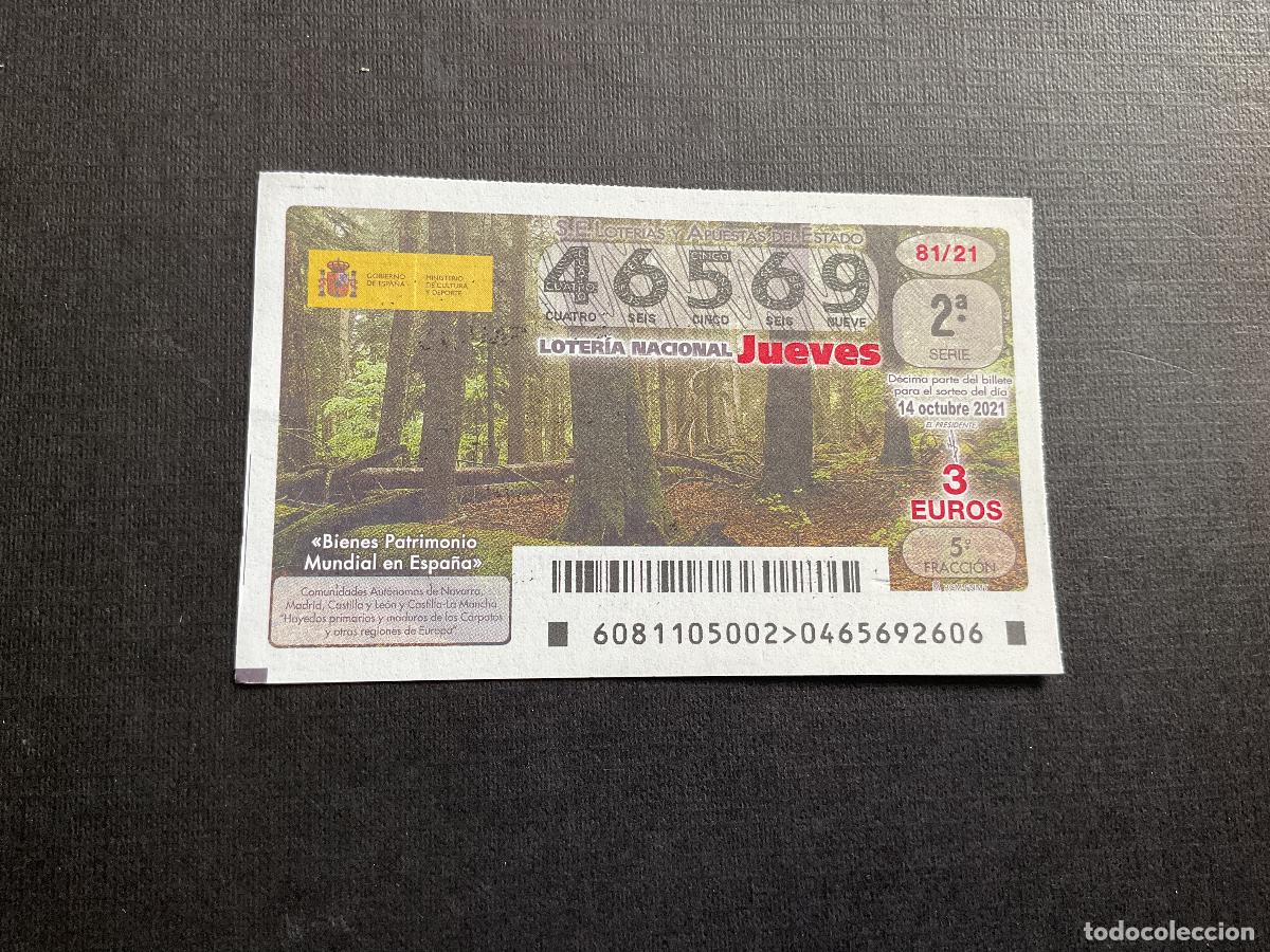 Loterie Nationale: DECIMO LOTERIA JUEVES N&ordm; 46569 SORTEO 81 A&Ntilde;O 2021.