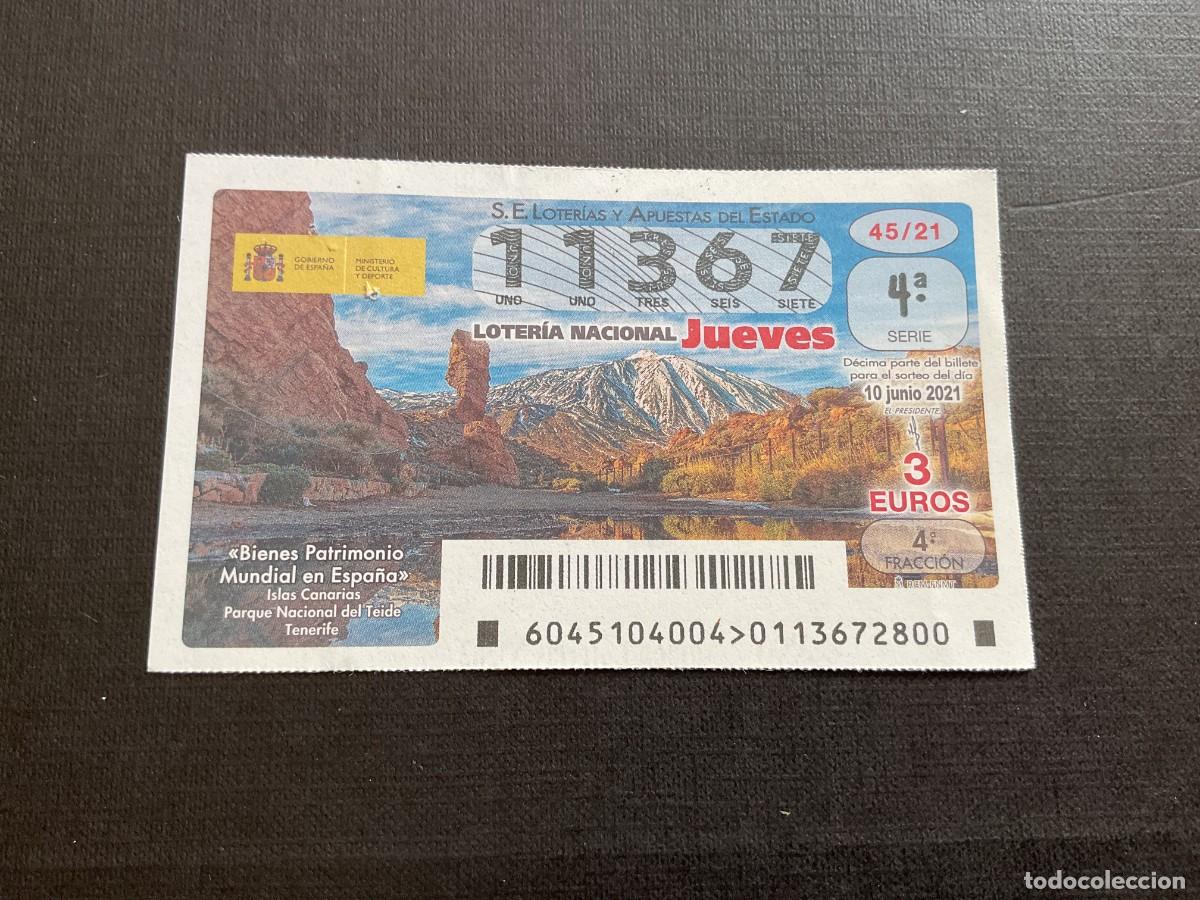 Loterie Nationale: DECIMO LOTERIA JUEVES N&ordm; 11367 SORTEO 45 A&Ntilde;O 2021. PEQUE&Ntilde;OS AGUJEROS DE GRAPADORA