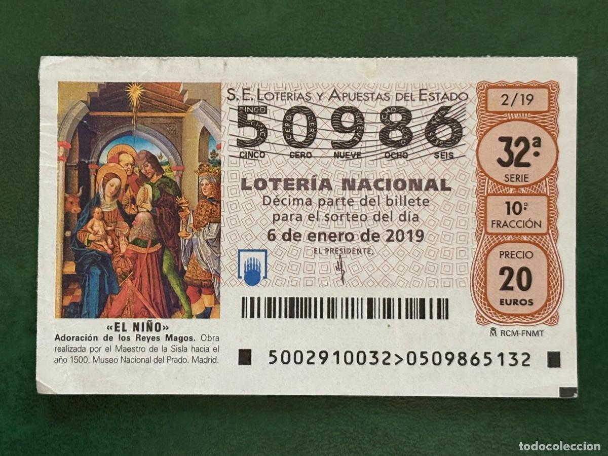 Loterie Nationale: LOTERIA NACIONAL. SORTEO 2/19 06-01-2019. EL NI&Ntilde;O. N&ordm; 50986 .