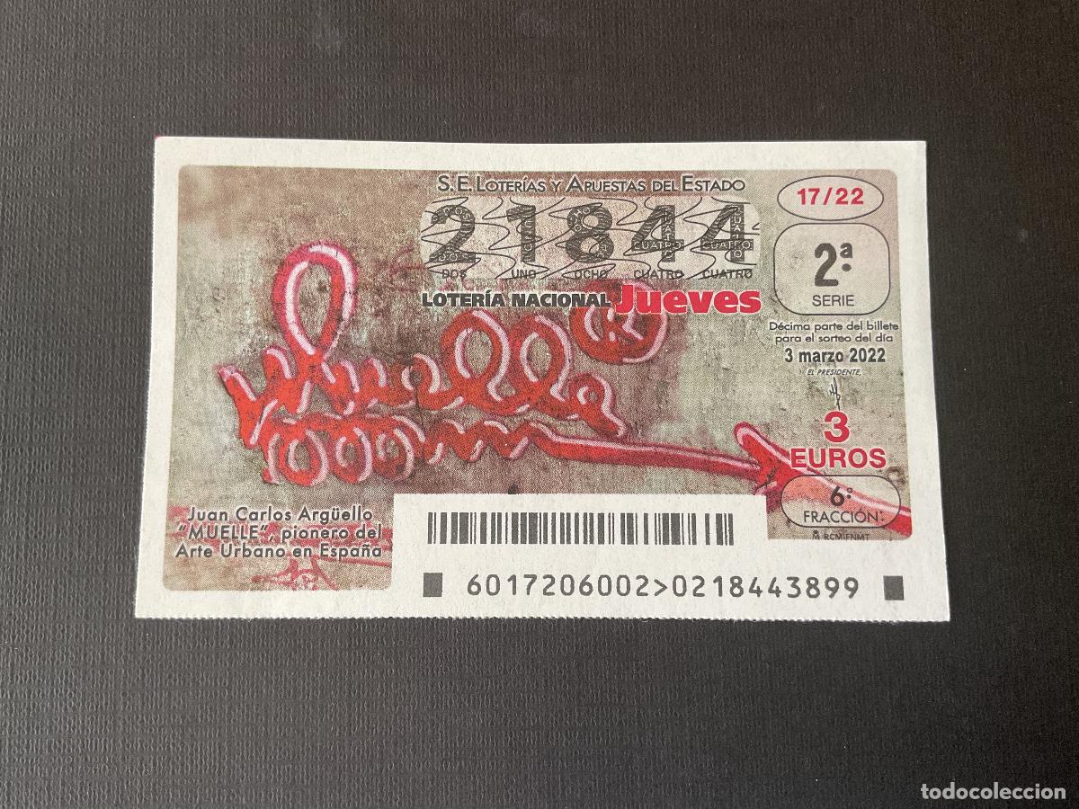 National Spanish Lottery: DECIMO LOTERIA JUEVES N&ordm; 21844 SORTEO 17 A&Ntilde;O 2022