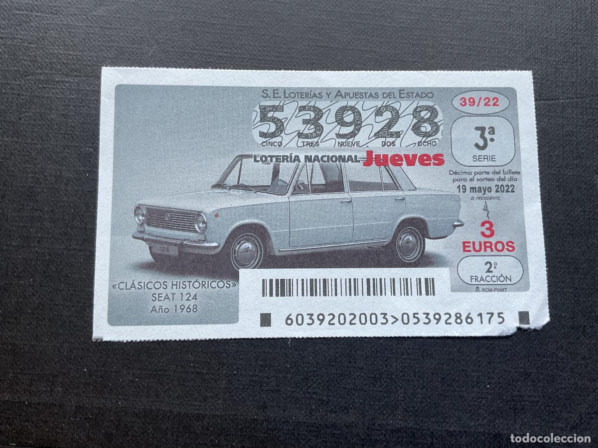 Nationale spanische Lotterie: DECIMO LOTERIA JUEVES N&ordm; 53928 SORTEO 39 A&Ntilde;O 2022
